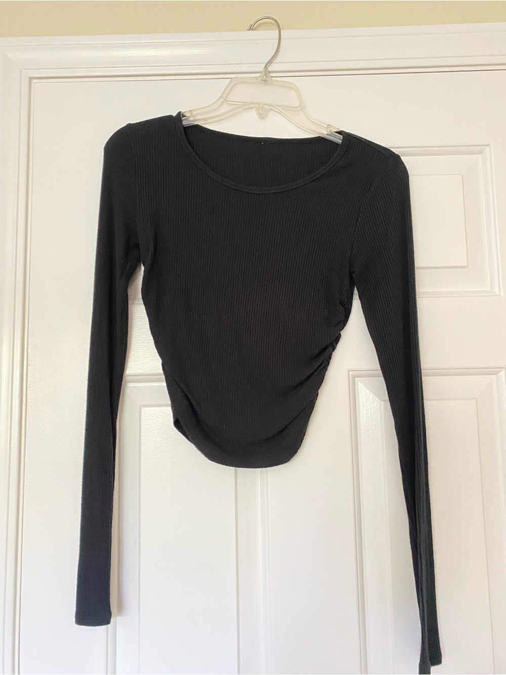 ALO Yoga Gather White Ribbed Long Sleeve Crew Top - Picture 11 of 11